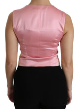 Pink Gold Brocade Waistcoat Vest Blouse Top Dolce & Gabbana