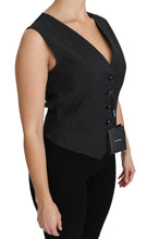 Black Dotted Waistcoat Vest Blouse Top Dolce & Gabbana