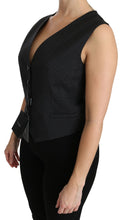 Black Dotted Waistcoat Vest Blouse Top Dolce & Gabbana