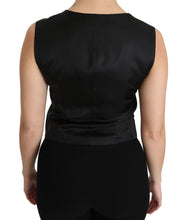 Black Dotted Waistcoat Vest Blouse Top Dolce & Gabbana