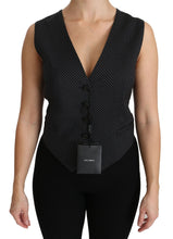 Black Dotted Waistcoat Vest Blouse Top Dolce & Gabbana