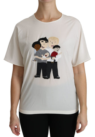 White #dgfamily Patch Short Sleeve Blouse Top Dolce & Gabbana