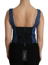 Blue Sleeveless Bustier Blouse Cotton Top Dolce & Gabbana