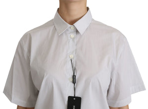 White Collared Short Sleeve Polo Shirt Top Dolce & Gabbana