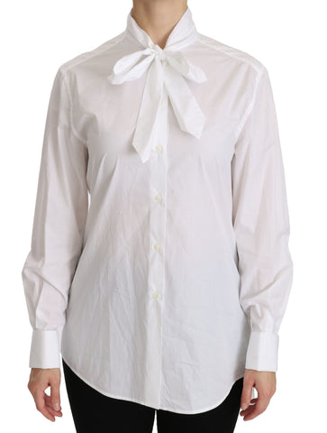 White Turtle Neck Long Sleeve Polo Shirt Dolce & Gabbana