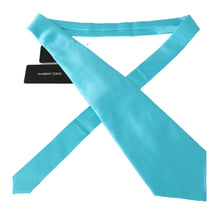 Light Blue Wide Mens Necktie Accessory 100% Silk Tie Dolce & Gabbana