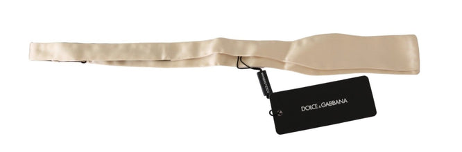 Beige Slim Skinny Men Necktie 100% Silk Bowtie Dolce & Gabbana