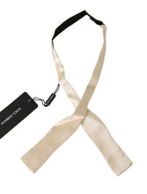 Beige Slim Skinny Men Necktie 100% Silk Bowtie Dolce & Gabbana