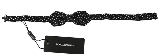 Black Polka Dots Mens Necktie Papillon 100% Silk Bow Tie Dolce & Gabbana