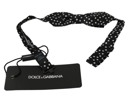 Black Polka Dots Mens Necktie Papillon 100% Silk Bow Tie Dolce & Gabbana
