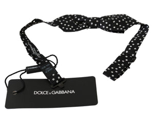 Black Polka Dots Mens Necktie Papillon 100% Silk Bow Tie Dolce & Gabbana