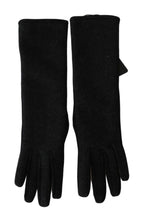 Black Gray Mid Arm Length Mittens Wool  Gloves Dolce & Gabbana