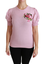 Pink Floral Embroidered Blouse Wool Top Dolce & Gabbana