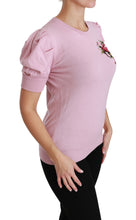 Pink Floral Embroidered Blouse Wool Top Dolce & Gabbana