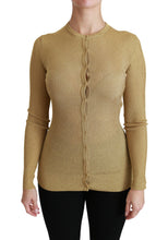 Gold Long Sleeve Cardigan Viscose Sweater Dolce & Gabbana