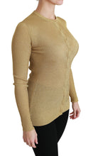Gold Long Sleeve Cardigan Viscose Sweater Dolce & Gabbana