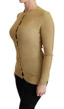 Gold Long Sleeve Cardigan Viscose Sweater Dolce & Gabbana