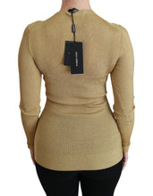 Gold Long Sleeve Cardigan Viscose Sweater Dolce & Gabbana