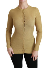 Gold Long Sleeve Cardigan Viscose Sweater Dolce & Gabbana