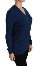 Blue Button Cardigan Virgin Wool Sweater Dolce & Gabbana