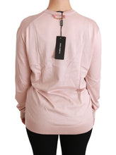 Pink Floral Embellished Pullover Silk Sweater Dolce & Gabbana