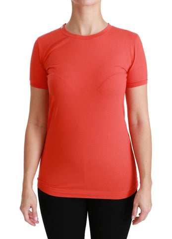 Red Crewneck Short Sleeve T-shirt Cotton Top Dolce & Gabbana