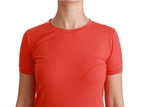 Red Crewneck Short Sleeve T-shirt Cotton Top Dolce & Gabbana