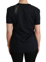 Blue Amore Patch Crewneck Cotton Top T-shirt Dolce & Gabbana
