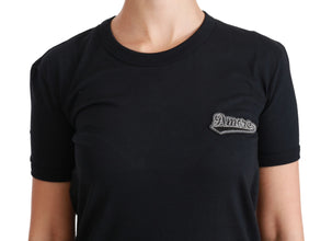 Blue Amore Patch Crewneck Cotton Top T-shirt Dolce & Gabbana