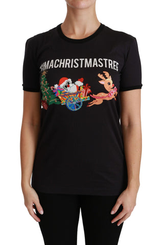 Black #ImAChristmasTree Crewneck Top T-shirt Dolce & Gabbana