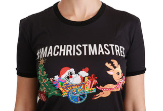Black #ImAChristmasTree Crewneck Top T-shirt Dolce & Gabbana