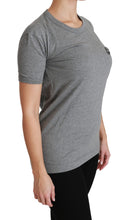 Gray Crewneck Amore Patch Cotton Top T-shirt Dolce & Gabbana