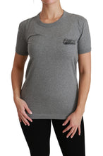 Gray Crewneck Amore Patch Cotton Top T-shirt Dolce & Gabbana
