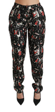 Black Silk Instrument Mid Waist Pants Dolce & Gabbana