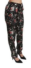 Black Silk Instrument Mid Waist Pants Dolce & Gabbana