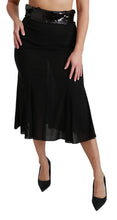 Black High Waist Mermaid Midi Silk Skirt Dolce & Gabbana