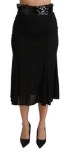 Black High Waist Mermaid Midi Silk Skirt Dolce & Gabbana