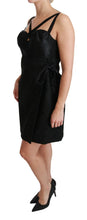 Black Stretch Satin Jacquard Mini Dress Dolce & Gabbana