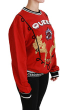 Red Queen Sequined Love Pullover Sweater Dolce & Gabbana