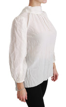 White Turtle Neck Blouse Shirt Silk Top Dolce & Gabbana