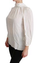 White Turtle Neck Blouse Shirt Silk Top Dolce & Gabbana