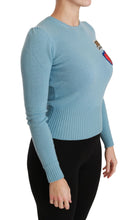 Blue Wool Queen Heart Pullover Sweater Dolce & Gabbana