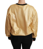 Gold Cotton Crewneck Pullover Sweater Dolce & Gabbana