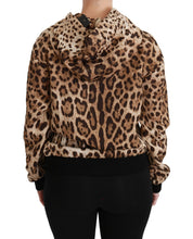 Brown Hooded Studded Ayers Leopard Sweater Dolce & Gabbana