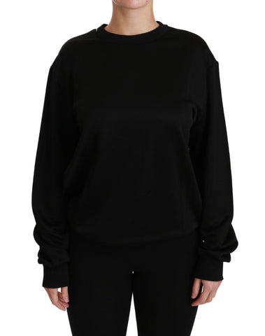 Black Cotton Crewneck Pullover Sweater Dolce & Gabbana