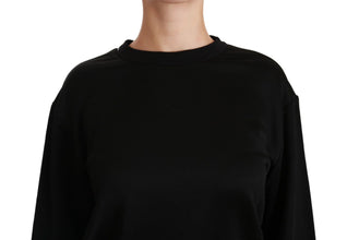 Black Cotton Crewneck Pullover Sweater Dolce & Gabbana