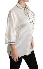 Beige 3/4 Sleeve Shirt Blouse Silk Top Dolce & Gabbana