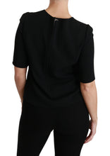 Black Short Sleeve Casual Top Stretch Blouse Dolce & Gabbana