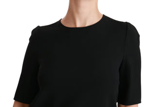 Black Short Sleeve Casual Top Stretch Blouse Dolce & Gabbana
