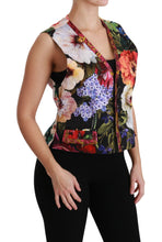 Multicolor Floral Sleeveless Waistcoat Top Vest Dolce & Gabbana